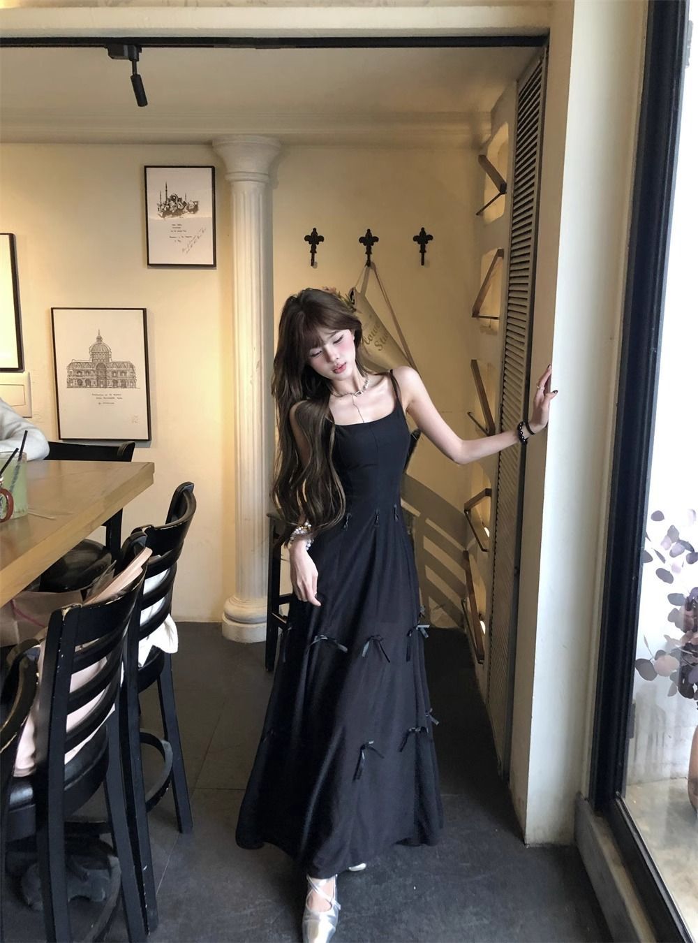 One Dress Multiple Wears Bow Blue Strap Dress for Women Summer Stylish Sweet Spicy Fitted A-Line Long Dress